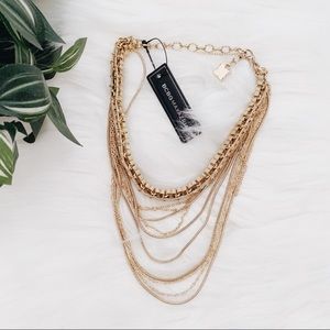 NWT BCBGMaxAzria Gold Tone Layered Necklace